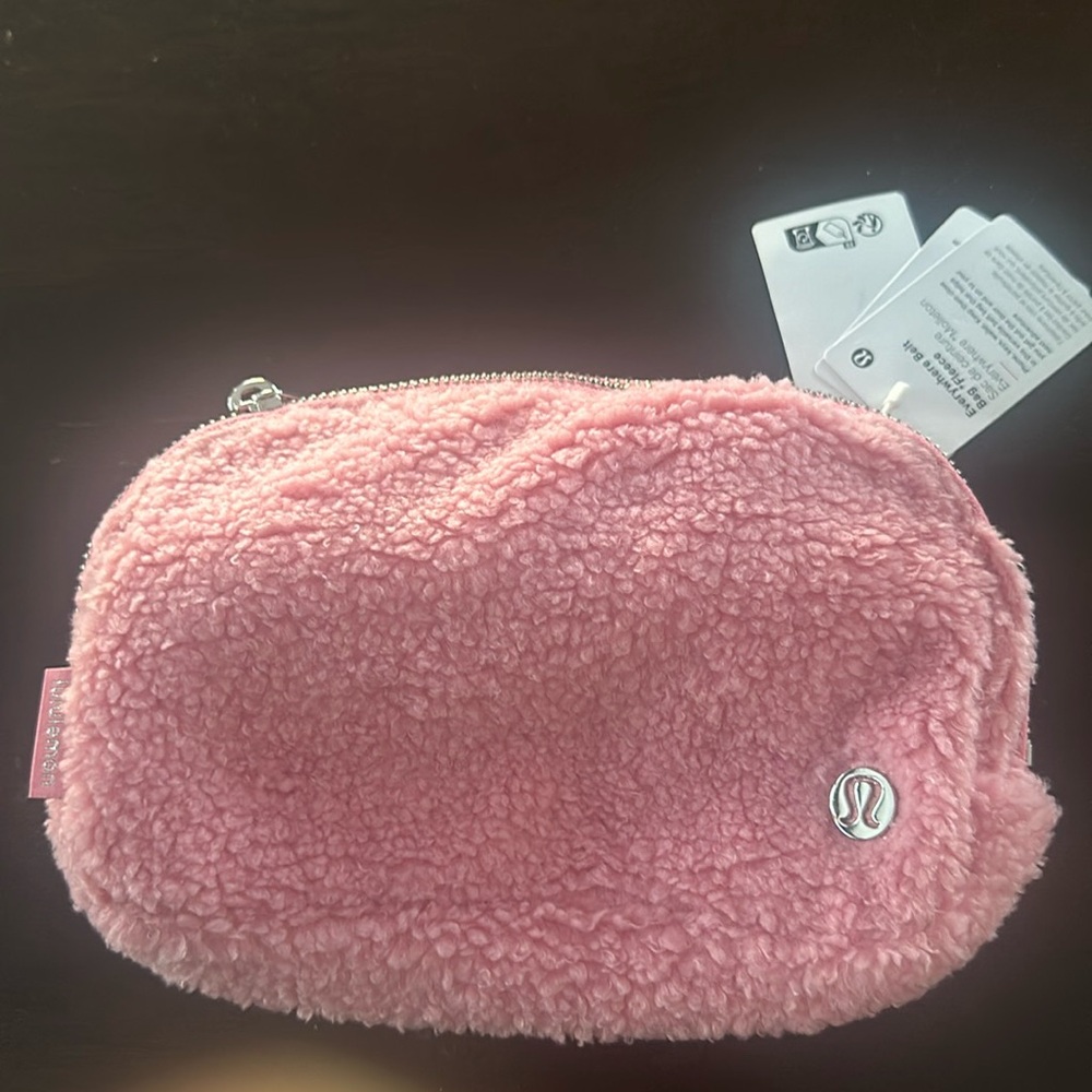 Lululemon pink fleece everywhere belt bag. NWT